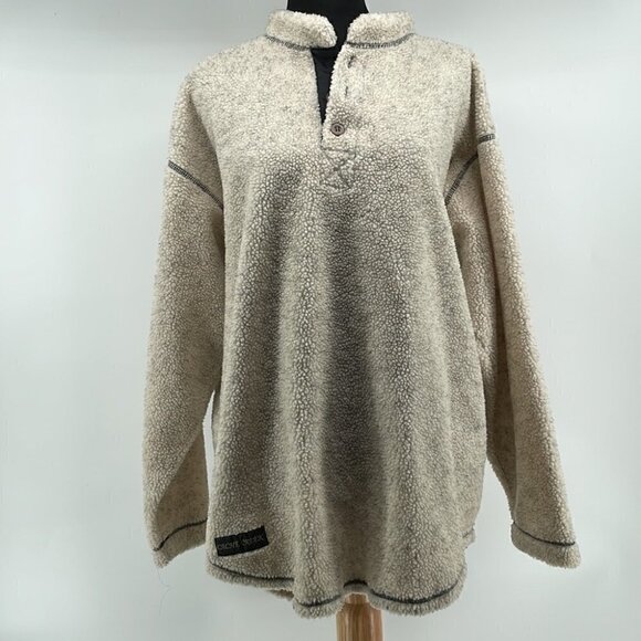 CACHE creek neutral fuzzy Sherpa like jacket pullover oatmeal cottage relaxed sm - Picture 2 of 10
